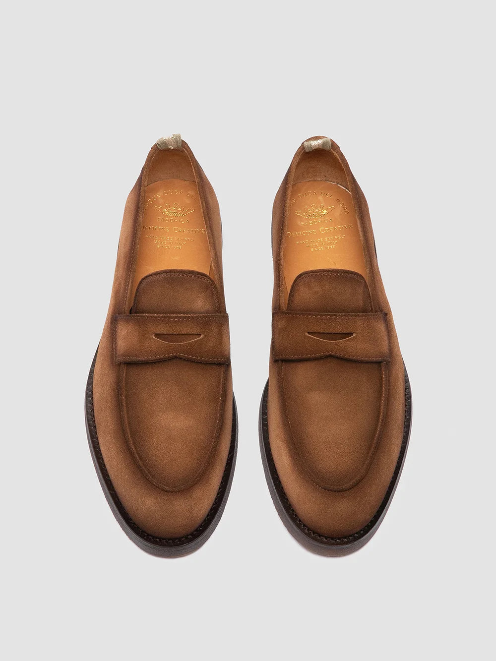 OPERA FLEXI 101 - Light Brown Suede Penny Loafers - image 2,side view