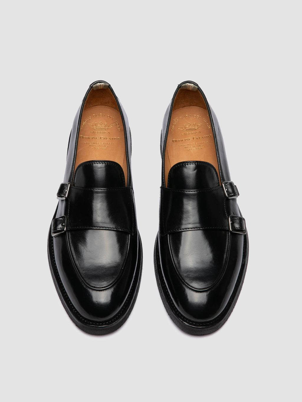 OPERA FLEXI 105 - Scarpe Monk in Pelle Nera - image 2,side view