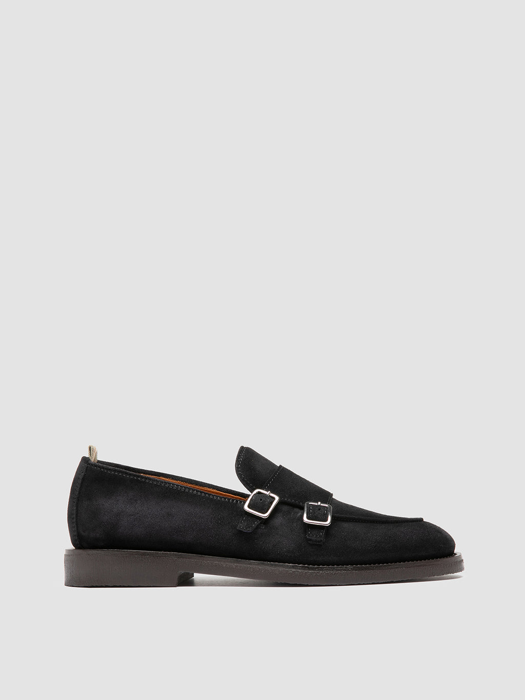 OPERA FLEXI 105 - Scarpe Monk in Pelle Scamosciata Blu - image 1,side view
