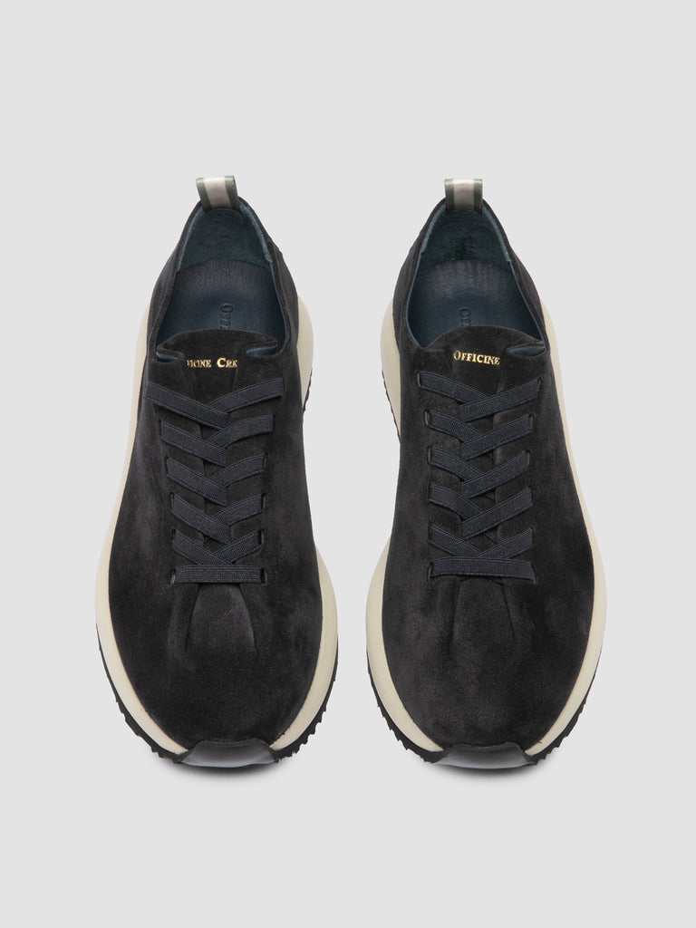 PAPEL 001 - Blue Suede Low Top Sneakers