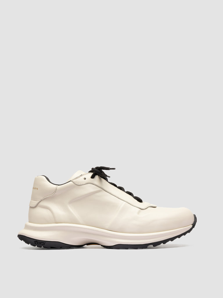 PHASE 001 - White Leather Low Top Sneakers