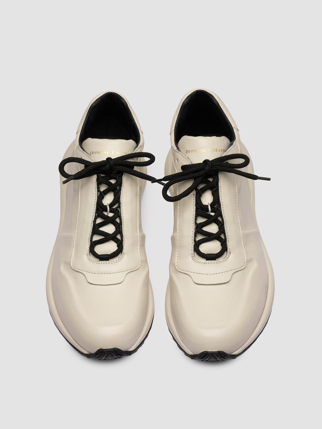 PHASE 001 - White Leather Low Top Sneakers - image 2,side view