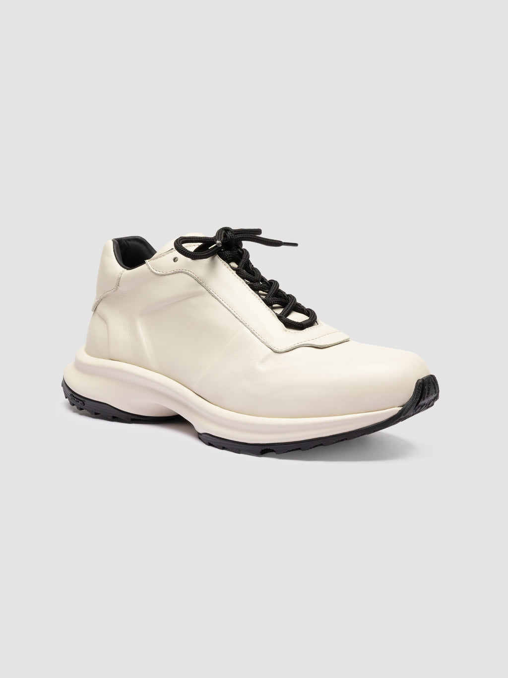 PHASE 001 - White Leather Low Top Sneakers - image 3,side view