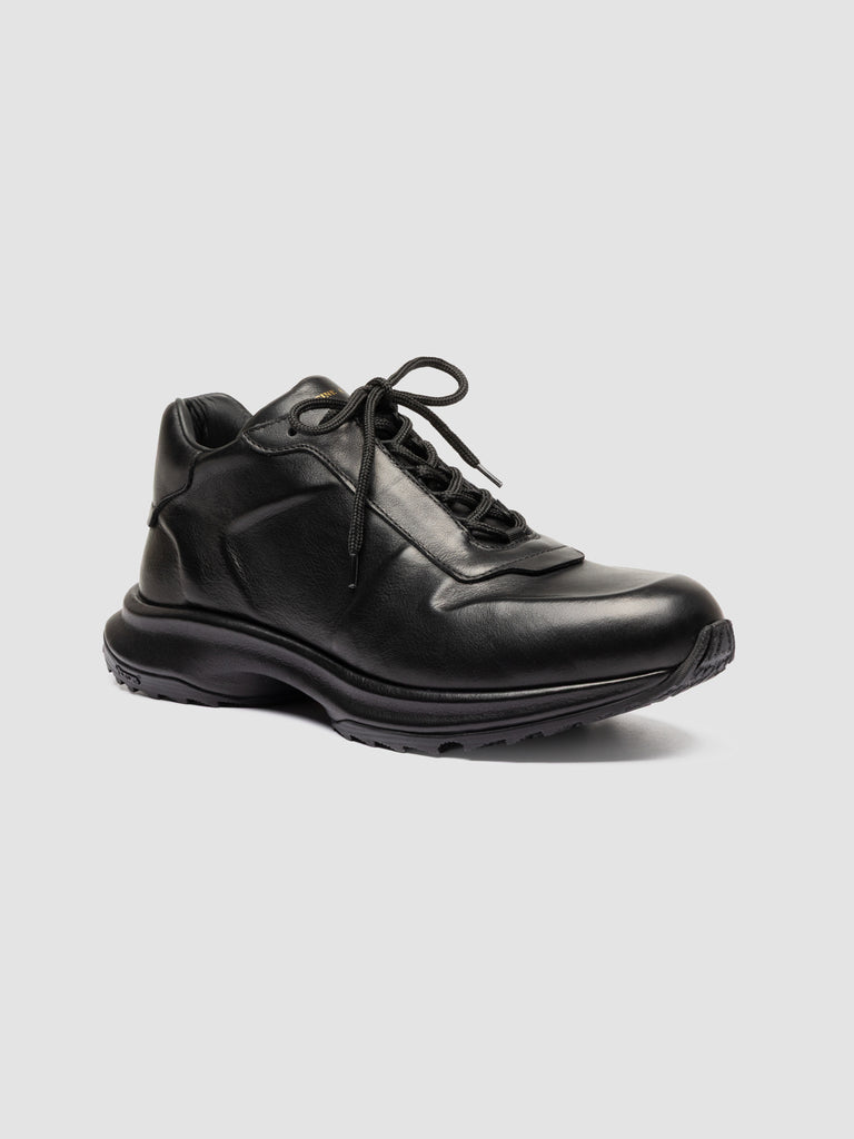 PHAS 001 - Black Leather Low Top Sneakers