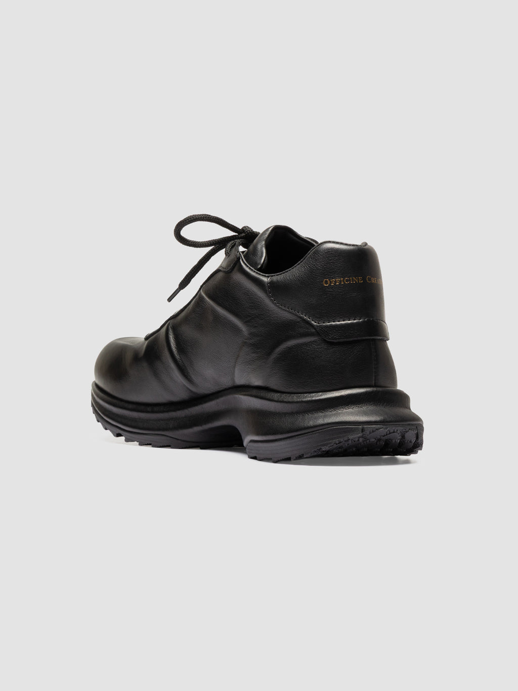 PHASE 001 - Black Leather Low Top Sneakers - image 4,side view