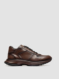PHASE 001 - Brown Leather Low Top Sneakers - thumb image 1,side view