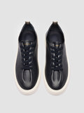 PLUMA 001 - Blue Leather Low Top Sneakers - thumb image 2,side view
