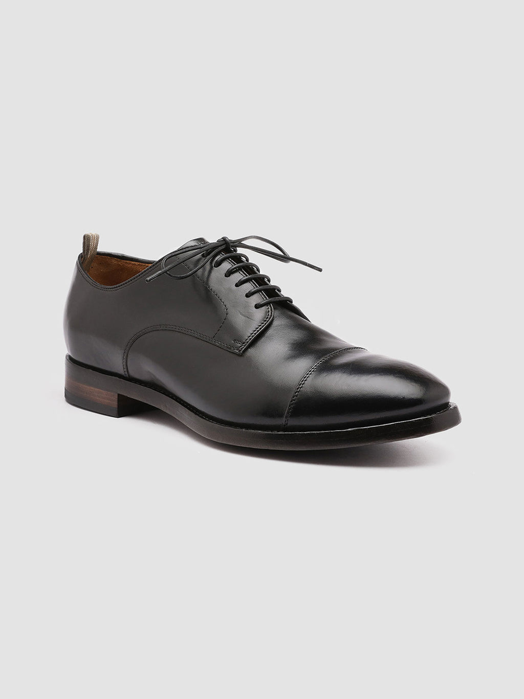 PROVIDENCE 004 - Black Leather Derby Shoes - image 2,side view