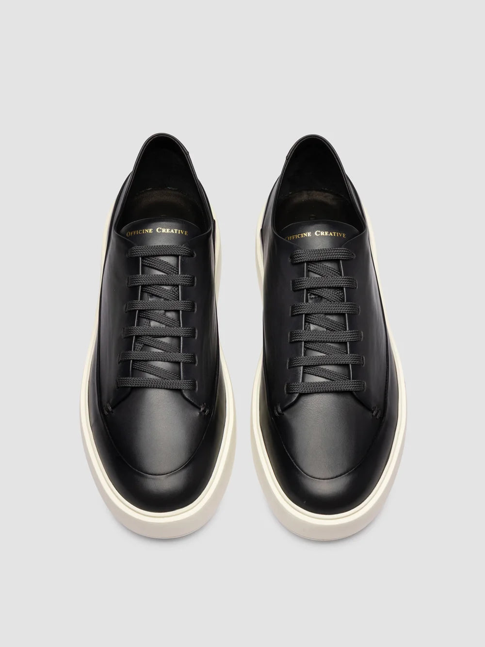 RELEASE 001 - Grey Leather Low Top Sneakers - image 2,side view