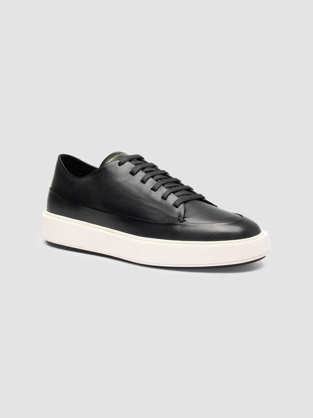 RELEASE 001 - Grey Leather Low Top Sneakers - image 3,side view
