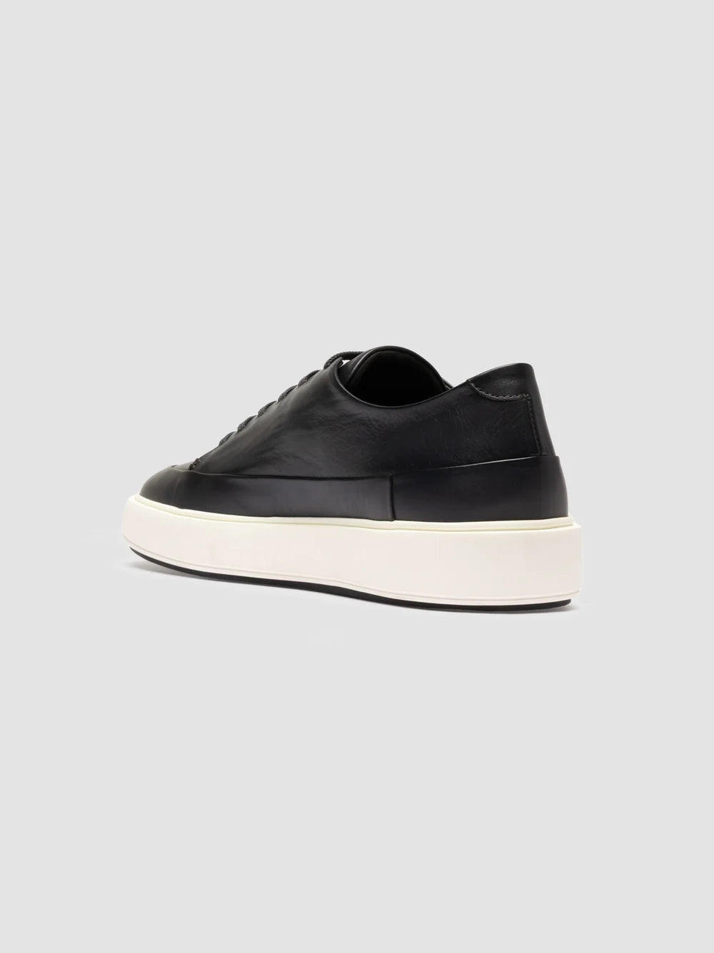 RELEASE 001 - Grey Leather Low Top Sneakers - image 4,side view