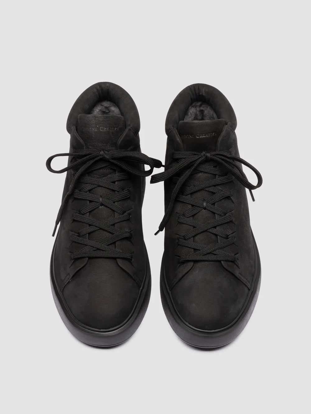 REMASTER 003 - Sneakers Alte in Pelle Scamosciata Nera - image 2,side view