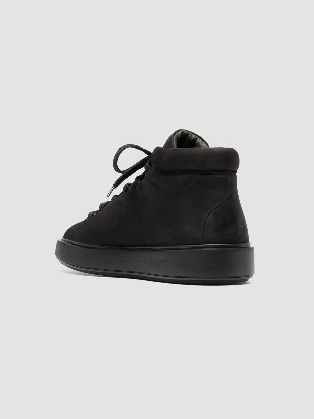 REMASTER 003 - Sneakers Alte in Pelle Scamosciata Nera - image 4,side view