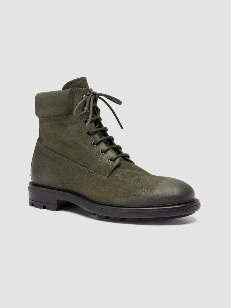 REMOTE 001 - Green Suede Lace Up Boots