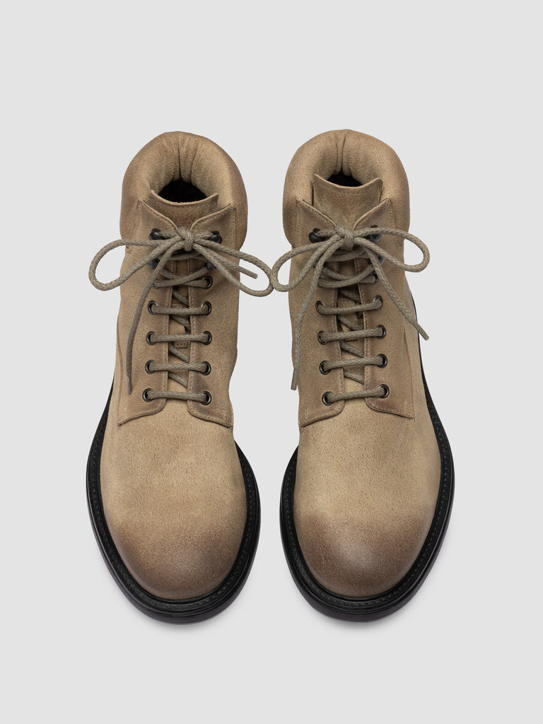 REMOTE 001 - Beige Suede Lace Up Boots