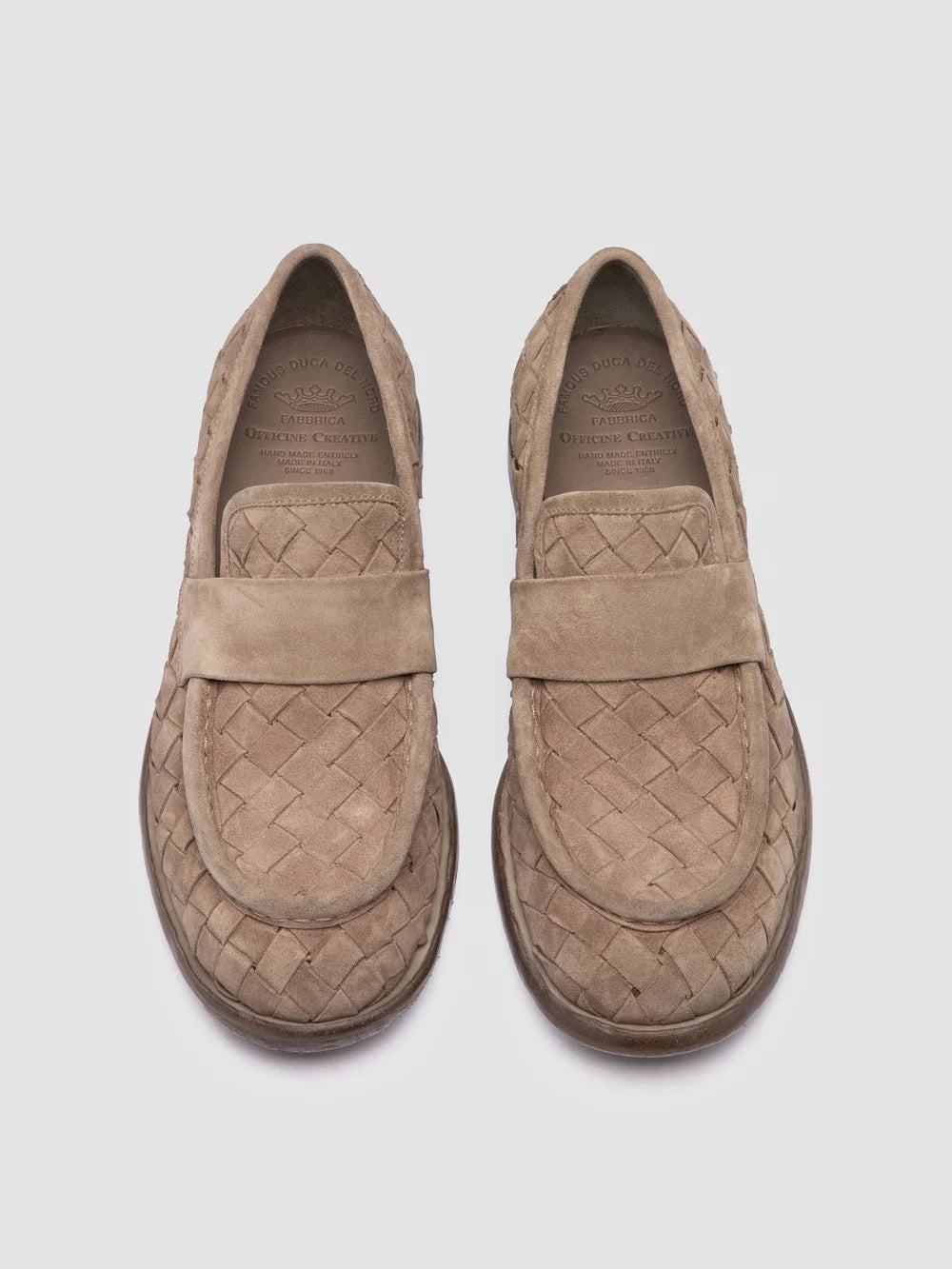 RUGGED 008 - Taupe Suede Penny Loafers - image 2,side view