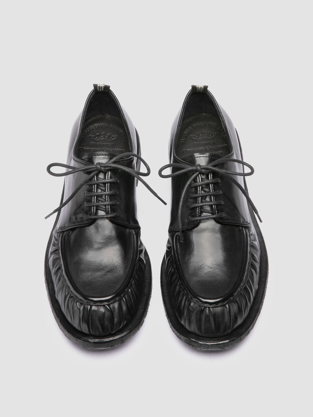 RUGGED 018 - Scarpe Derby in Pelle Nera - image 2,side view