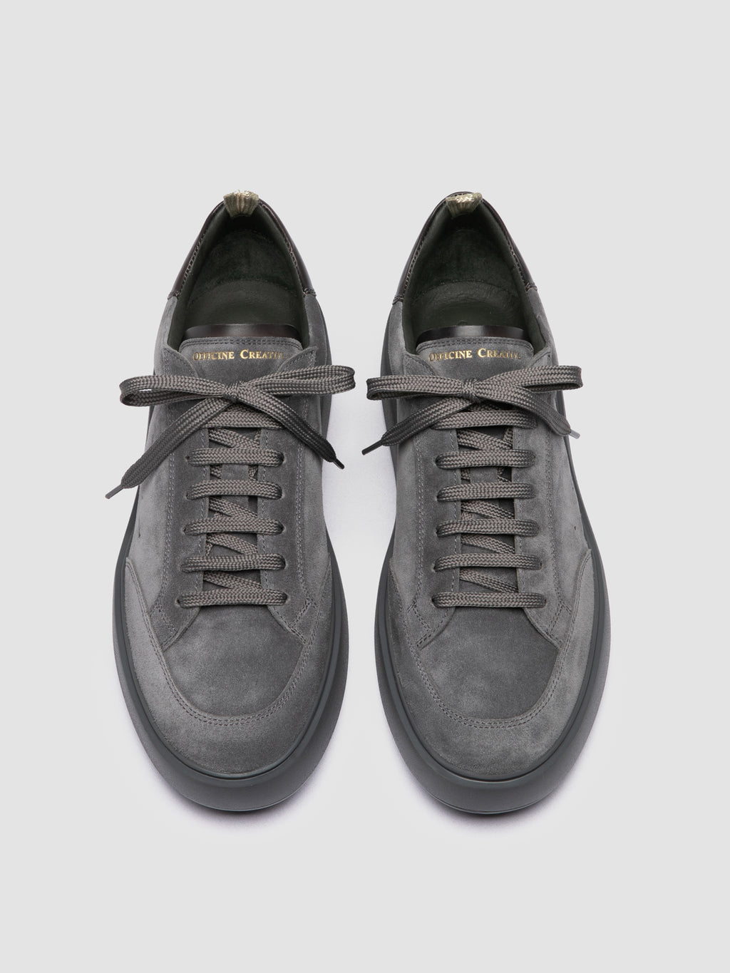 SEQUEL 001 - Sneaker in Pelle e Pelle Scamosciata Grigia - image 2,side view