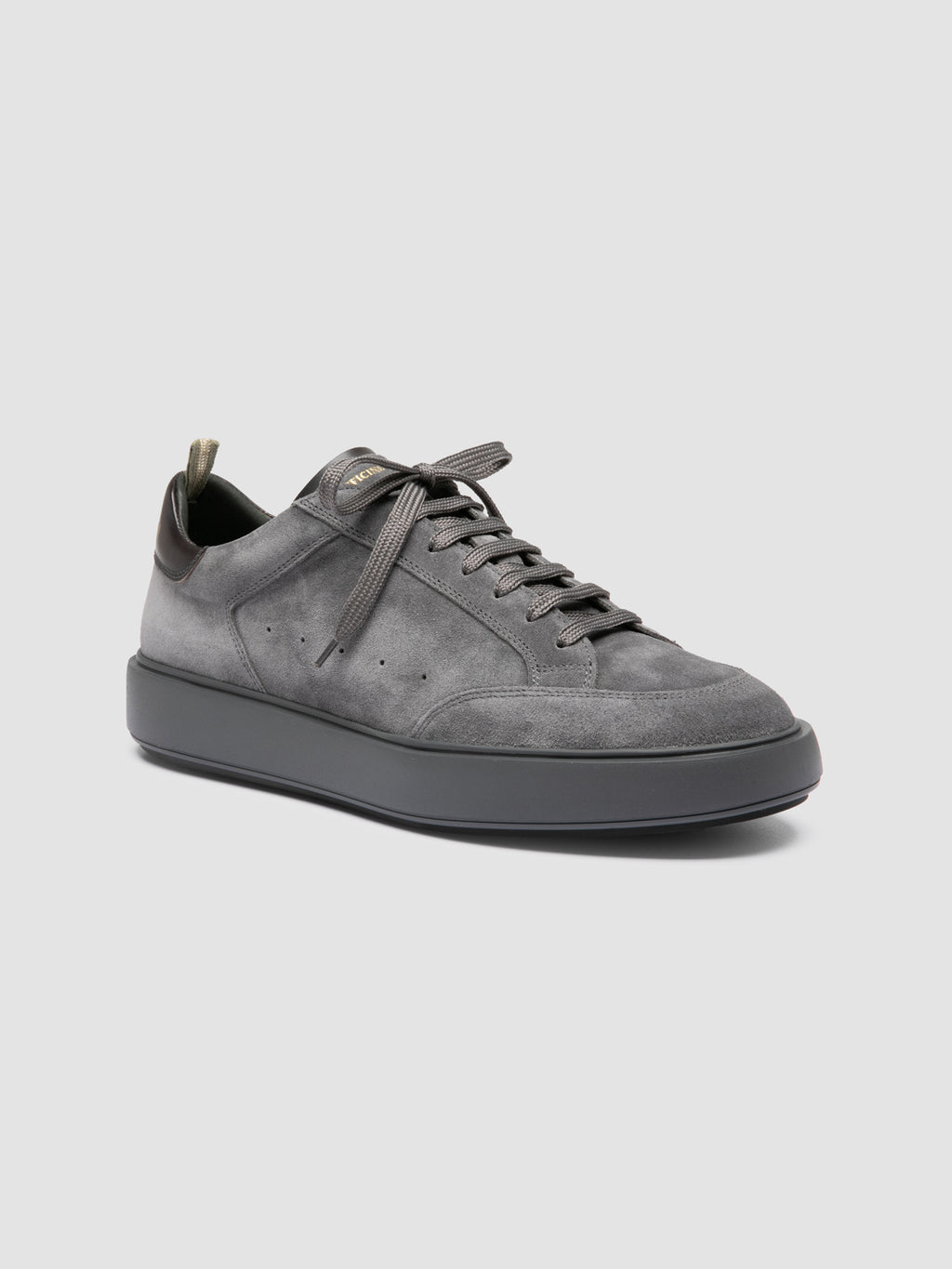 SEQUEL 001 - Sneaker in Pelle e Pelle Scamosciata Grigia - image 3,side view