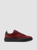 SEQUEL 002 - Burgundy Suede and Leather Sneakers - thumb image 1,side view