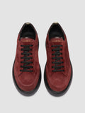 SEQUEL 002 - Burgundy Suede and Leather Sneakers - thumb image 2,side view