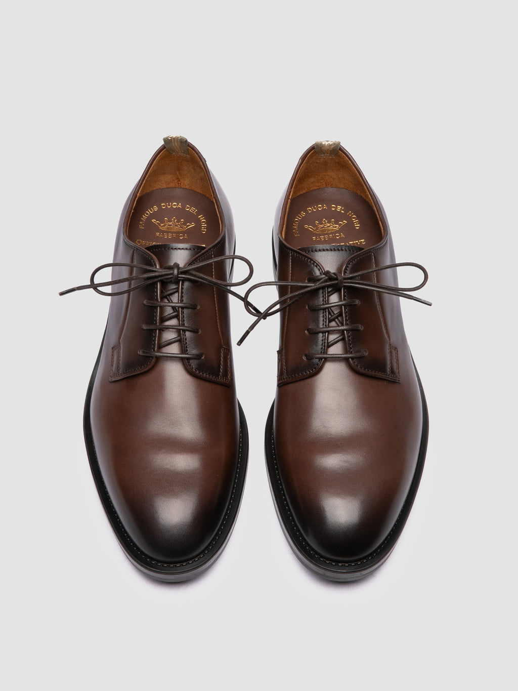 SILENT 001  - Brown Leather Derby Shoes