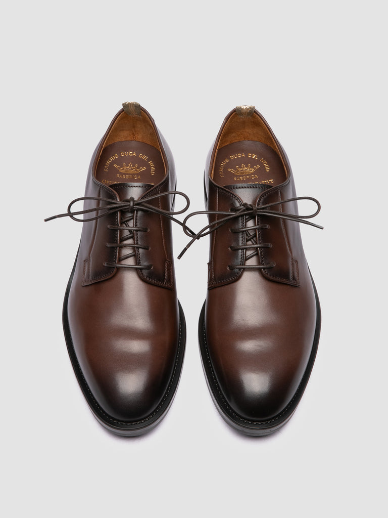 SILENT 001  - Brown Leather Derby Shoes