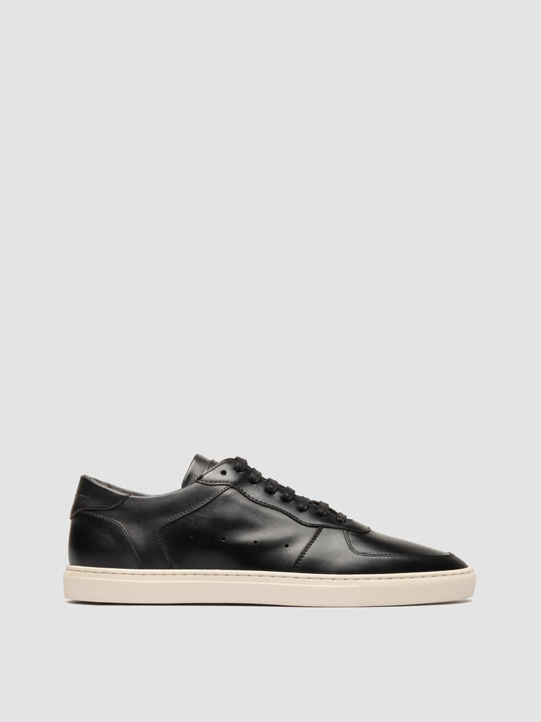 SISSO 001 - Black Leather Low Top Sneakers