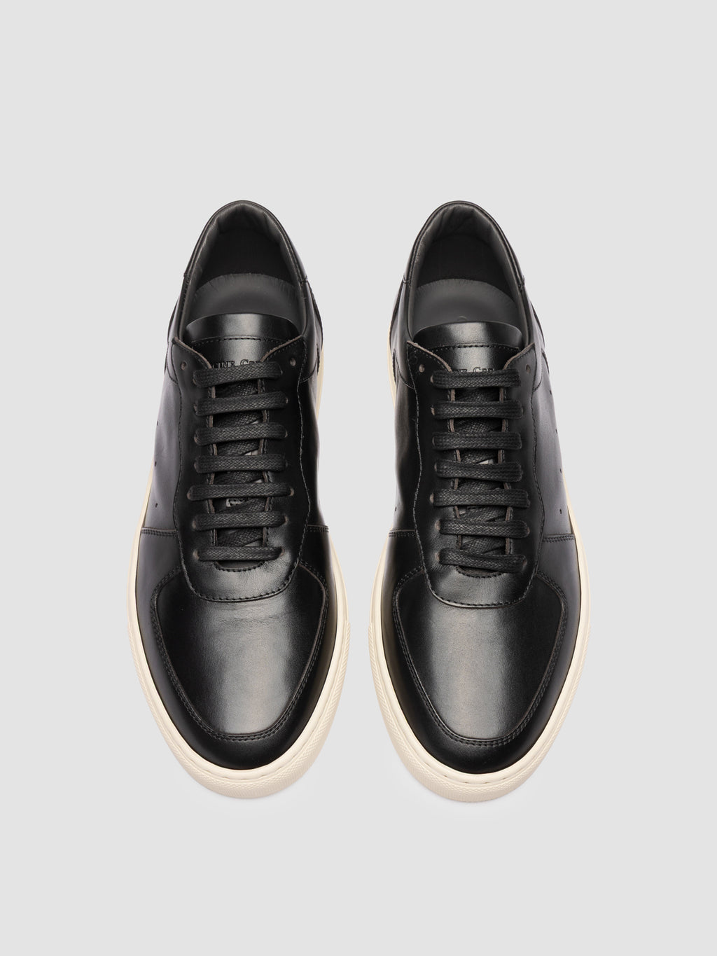 SISSO 001 - Black Leather Low Top Sneakers - image 2,side view