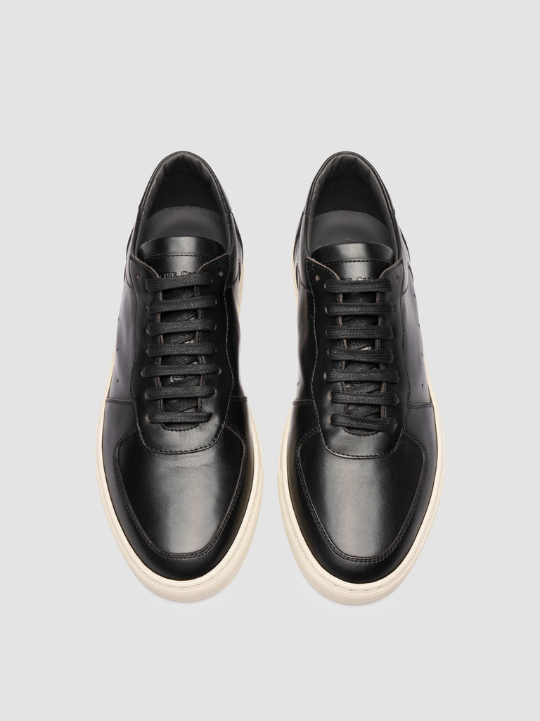 SISSO 001 - Black Leather Low Top Sneakers
