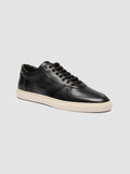 SISSO 001 - Black Leather Low Top Sneakers - thumb image 3,side view