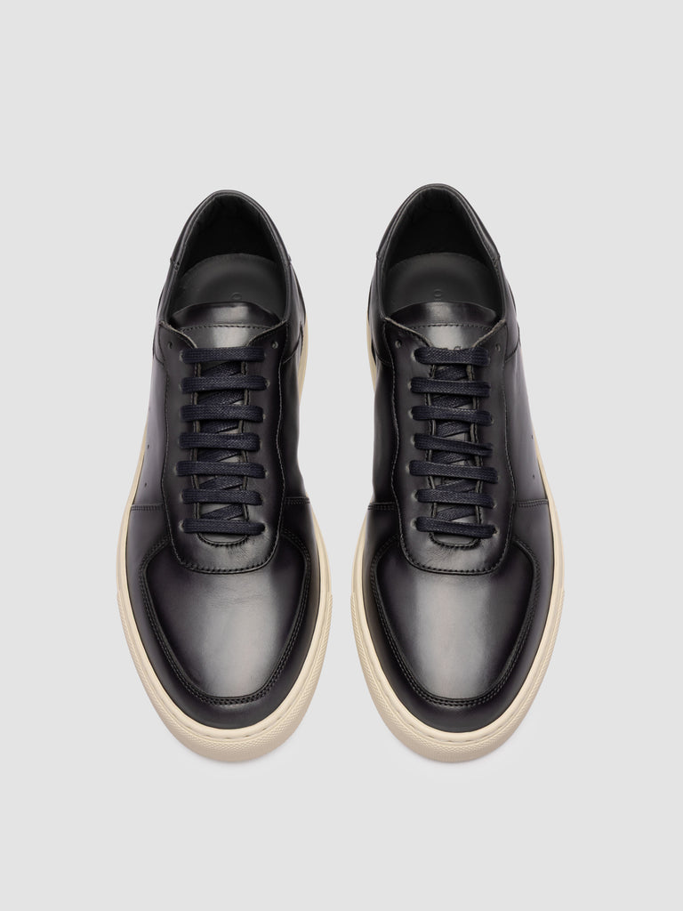 SISSO 001 - Blue Leather Low-Top Sneakers