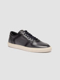 SISSO 001 - Blue Leather Low-Top Sneakers - thumb image 3,side view