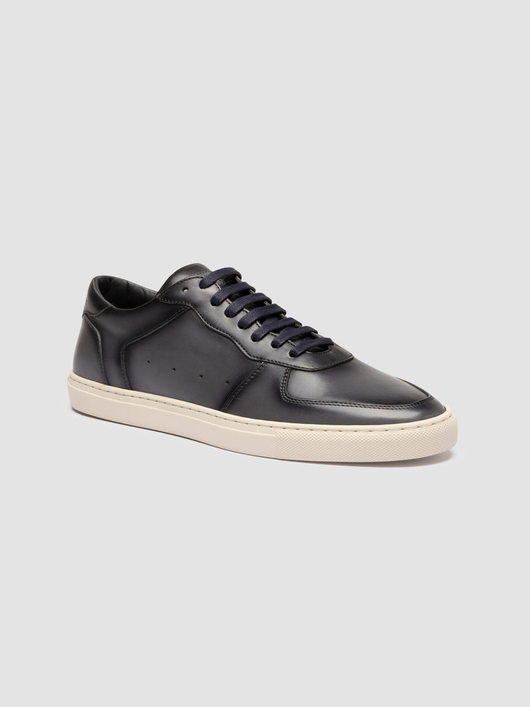 SISSO 001 - Blue Leather Low-Top Sneakers