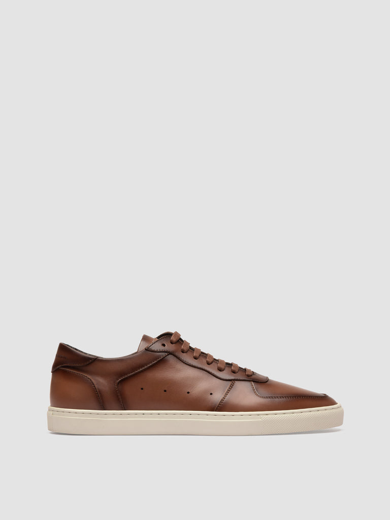SISSO 001 - Brown Leather Low Top Sneakers