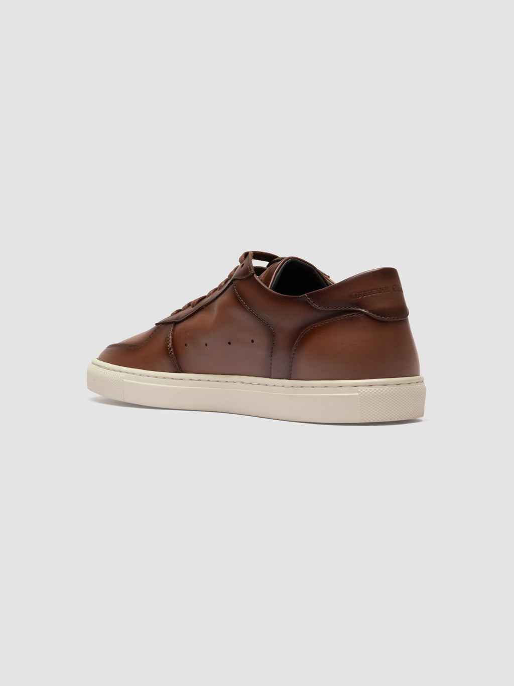 SISSO 001 - Brown Leather Low Top Sneakers - image 4,side view