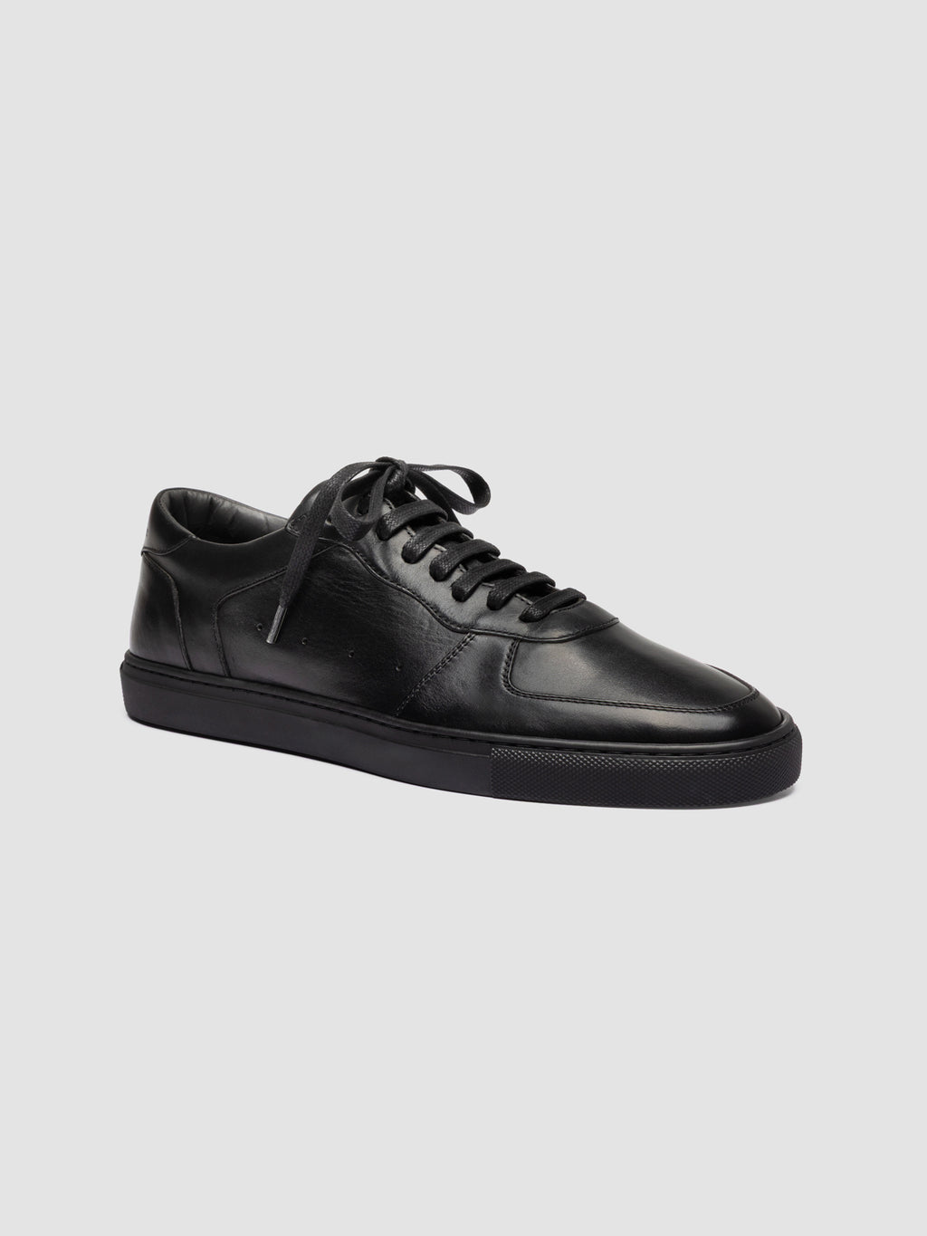 SISSO 001 - Sneakers Basse in Pelle Nera - image 3,side view