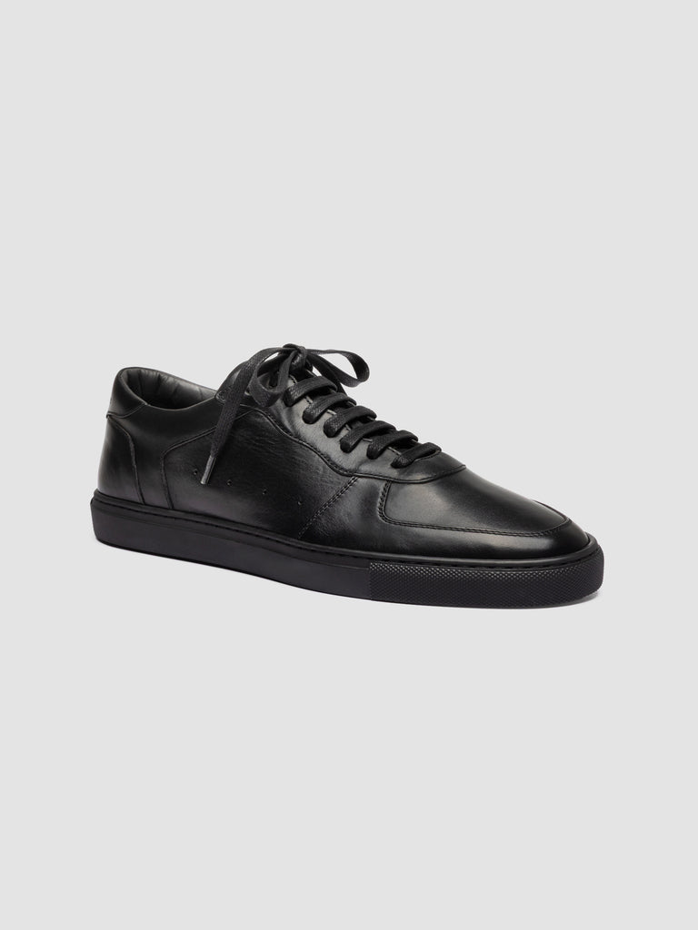 SISSO 001 - Black Leather Low Top Sneakers