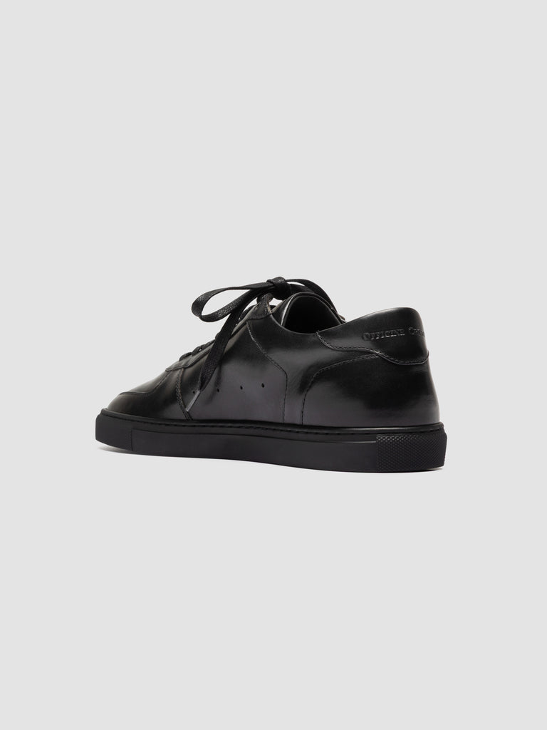 SISSO 001 - Black Leather Low Top Sneakers