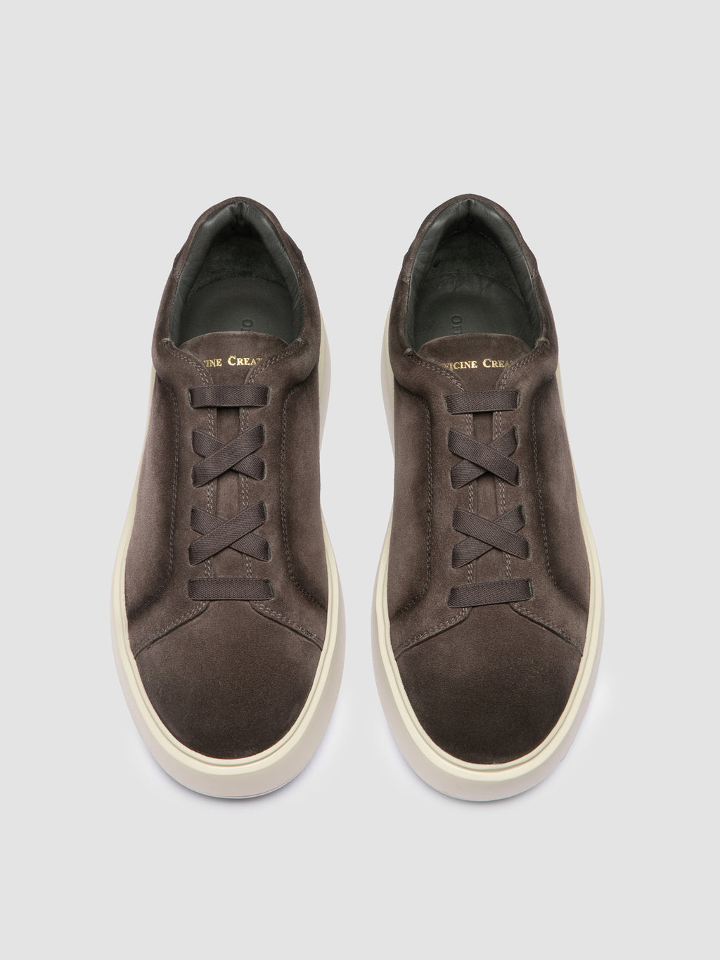 SLOUCH 001 - Sneaker in Pelle Scamosciata Grigia - image 2,side view