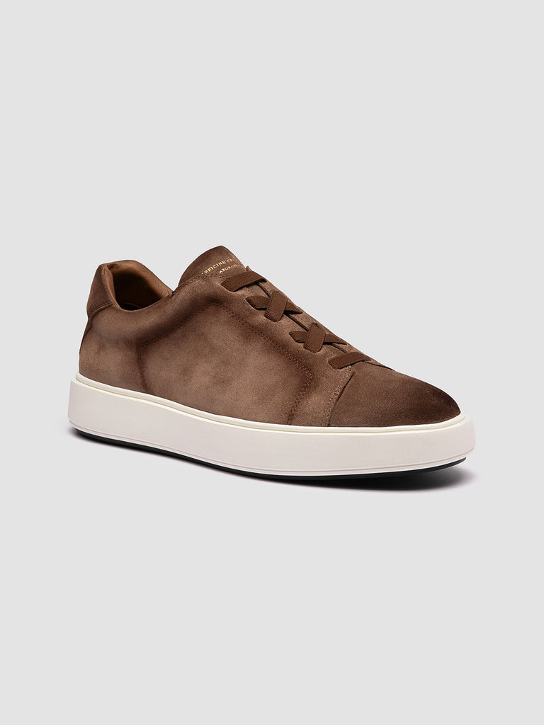 SLOUCH 001 - Sneaker Basse in Pelle Scamosciata Marrone