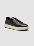 SLOUCH 001 - Sneaker Basse in Pelle Nera - thumb image 3,side view