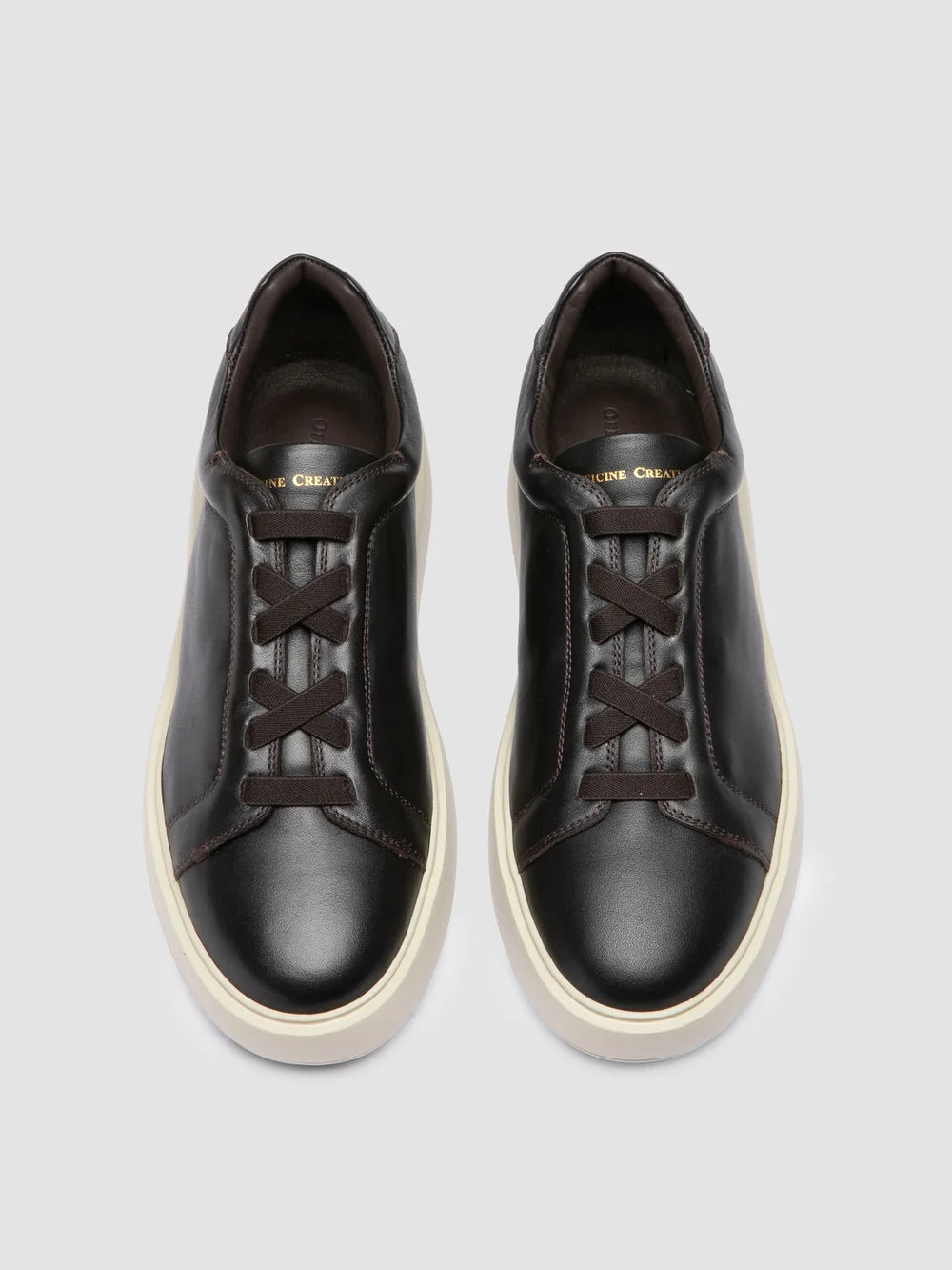 SLOUCH 001 - Sneaker Basse in Pelle Marrone - image 2,side view