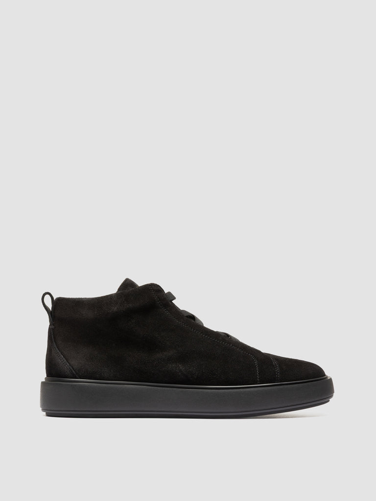 SLOUCH 005 - Sneakers Alte in Pelle Scamosciata Nera