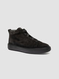 SLOUCH 005 - Sneakers Alte in Pelle Scamosciata Nera - thumb image 3,side view