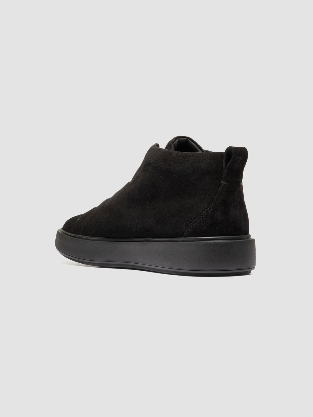 SLOUCH 005 - Sneakers Alte in Pelle Scamosciata Nera - image 4,side view