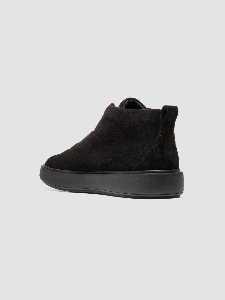 SLOUCH 005 - Sneakers Alte in Pelle Scamosciata Nera