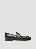 SOLITUDE 015 - Black Leather Penny Loafers - thumb image 1,side view