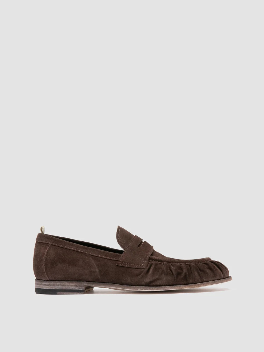 SOLITUDE 015 - Brown Suede Penny Loafers - image 1,side view