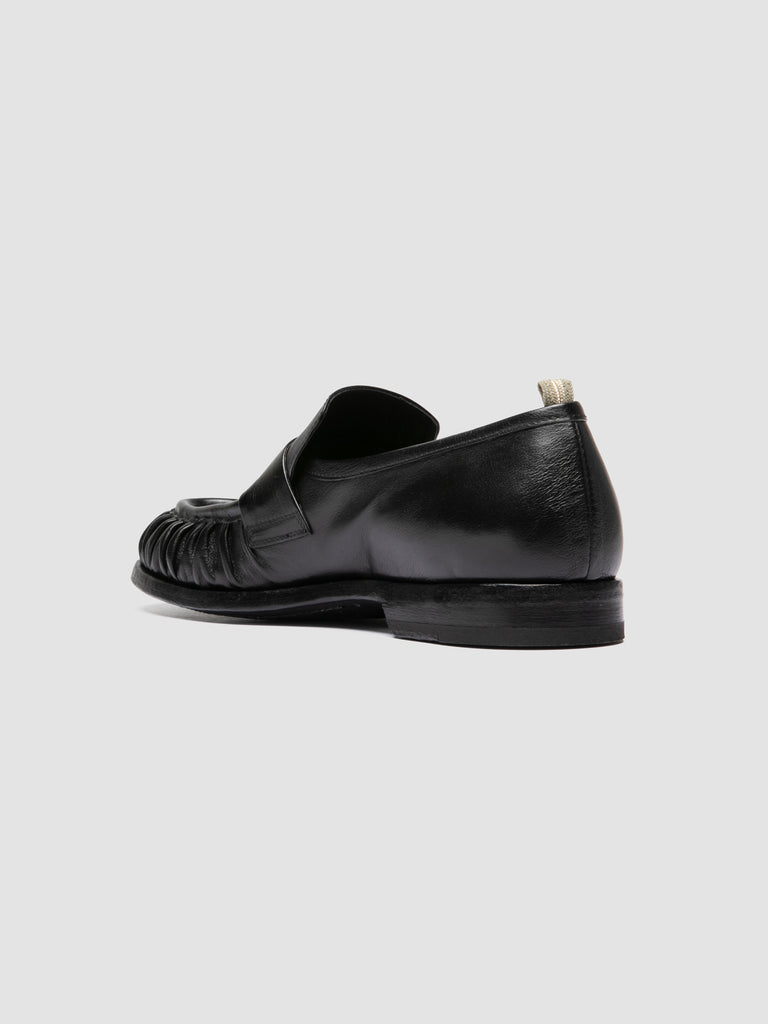 SOUND 008_W - Black Leather Penny Loafers